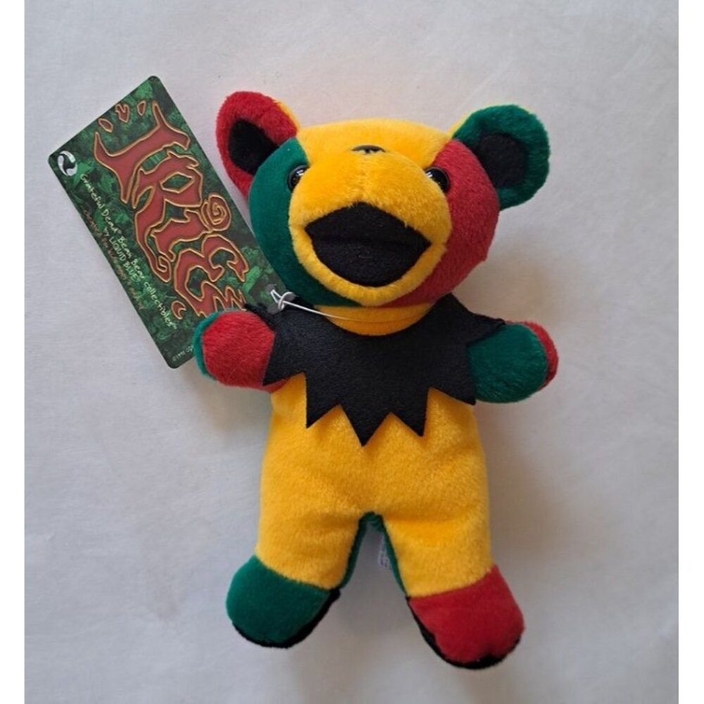 Irie Bear Grateful Dead Bean Beanie Limited Edition Rasta Colors Plush Doll NWT